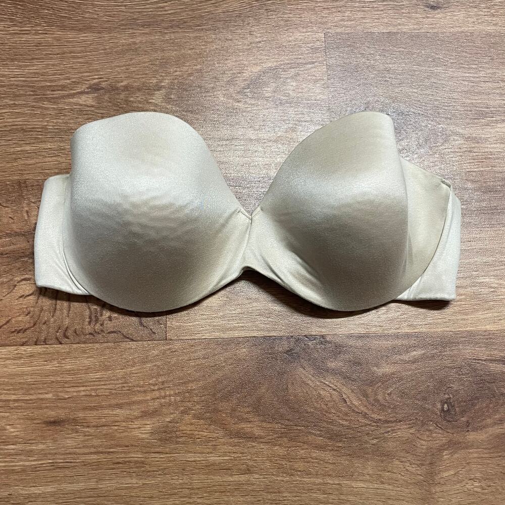Maidenform Comfort Devotion Nude Beige Strapless Bra Size 38D Underwire Push Up